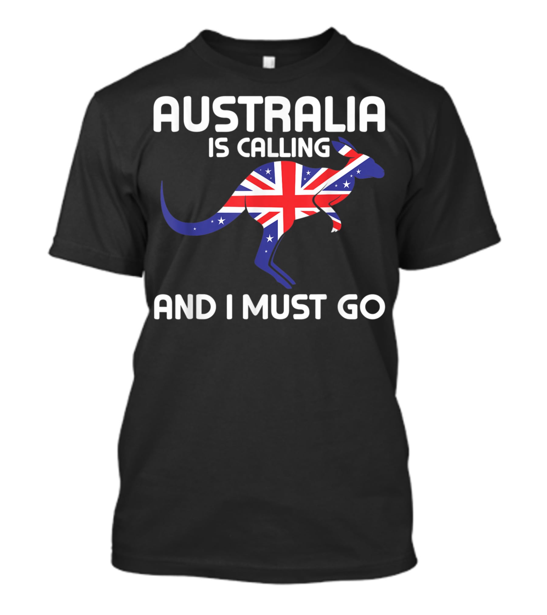 Australia Is Calling And I Must Go Kangaroo With Union Jack Flag T-Shirt