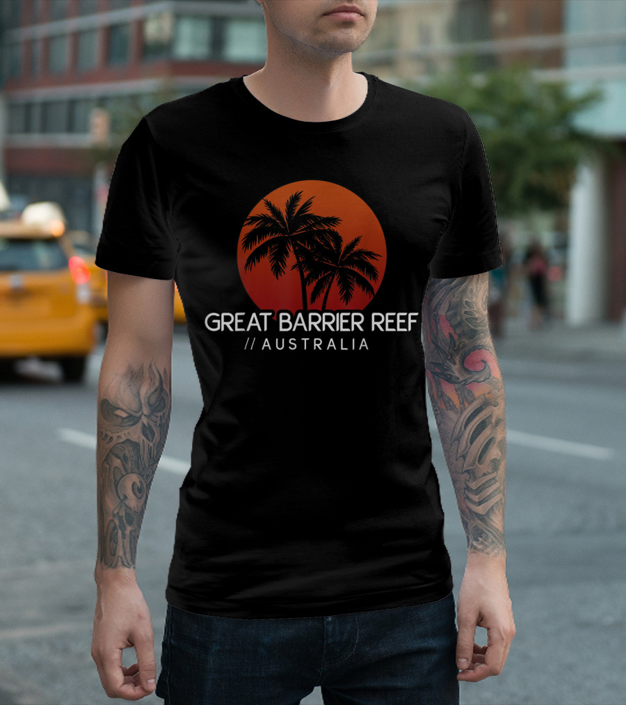 Great Barrier Reef Australia Sunset Palms T-Shirt
