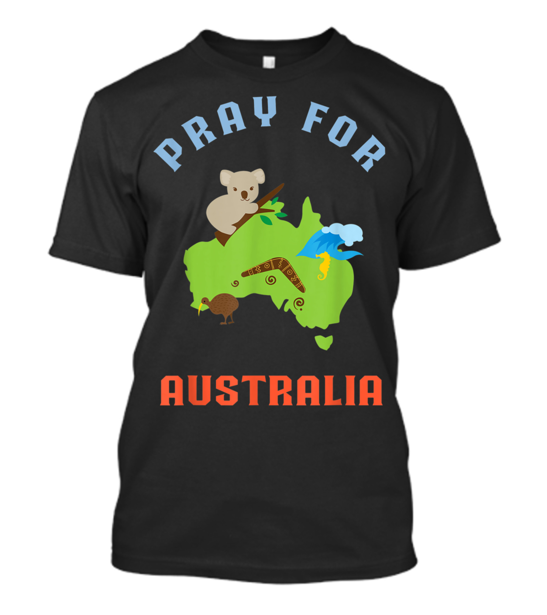 Pray For Australia Koala Kiwi Rain Cloud T-Shirt
