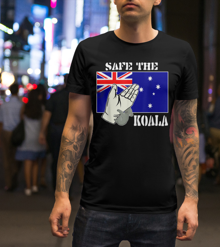 Safe The Koala Australia Flag Animal Welfare Koala T-Shirt