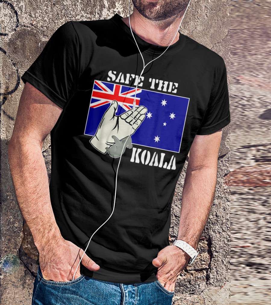 Safe The Koala Australia Flag Animal Welfare Koala T-Shirt