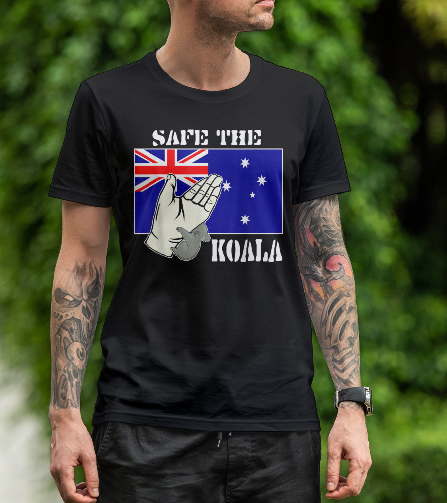 Safe The Koala Australia Flag Animal Welfare Koala T-Shirt