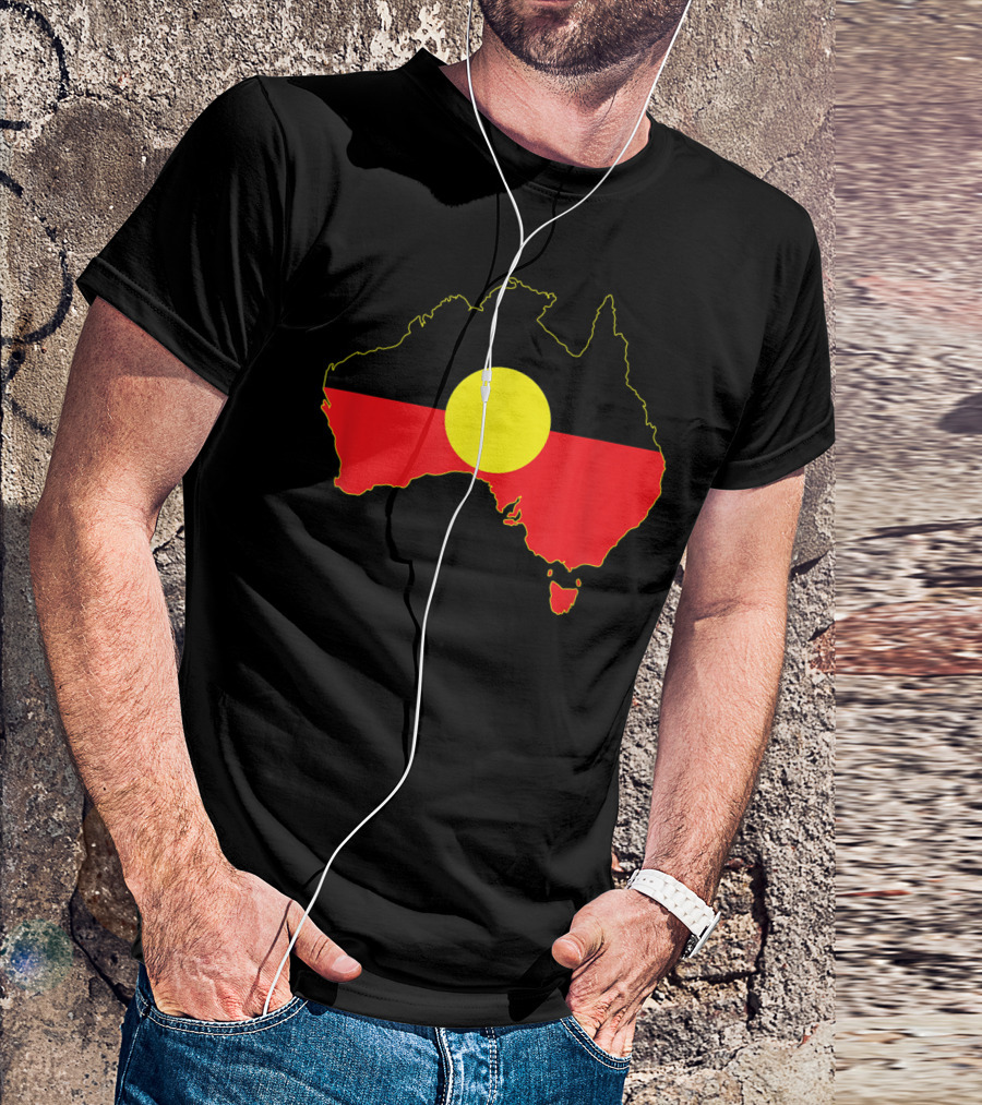 Aboriginal Flag Incorporated Map Of Australia T-Shirt
