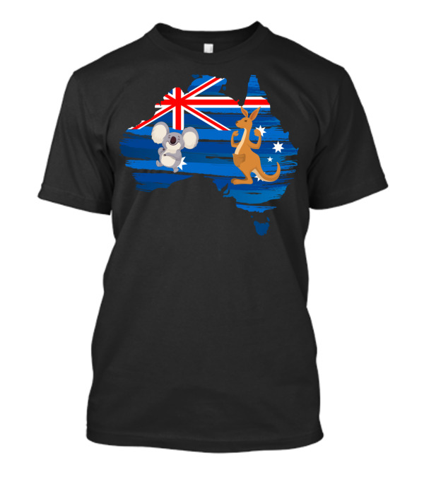 Koala Kangaroo Australia Flag Map Celebrate T-Shirt