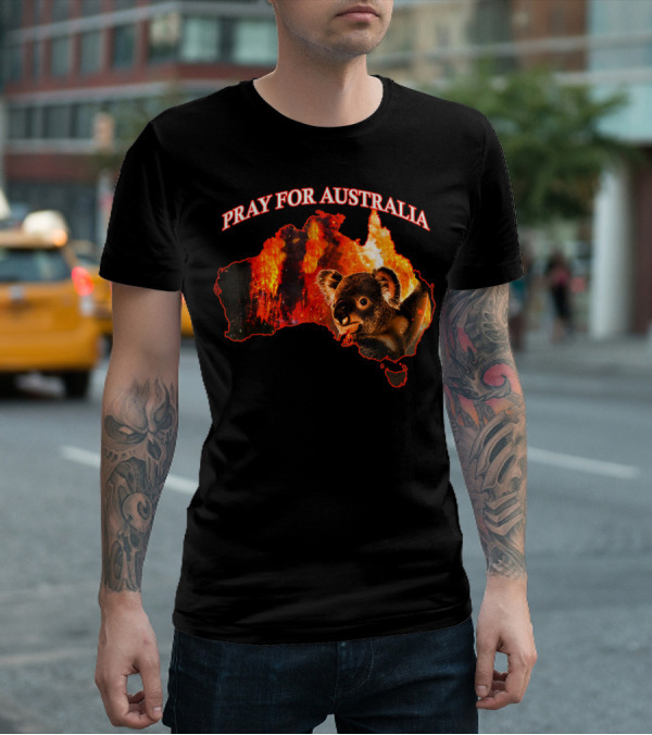 Pray For Australia Australian Koala Fire Map T-Shirt