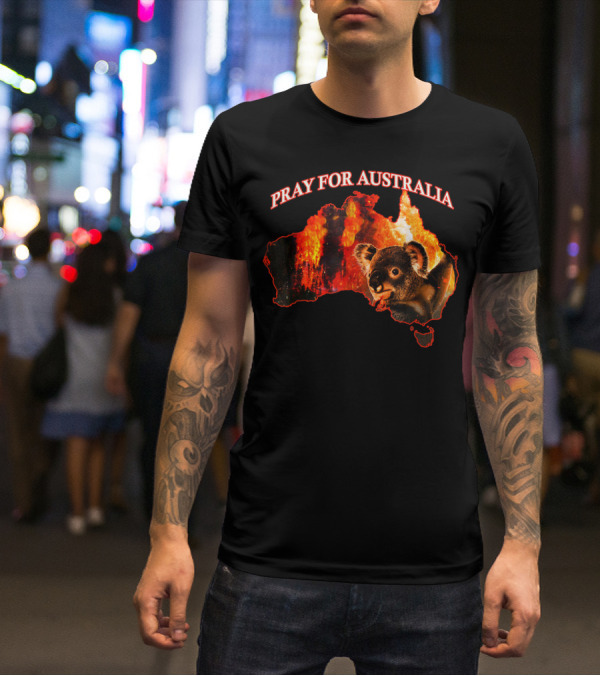 Pray For Australia Australian Koala Fire Map T-Shirt