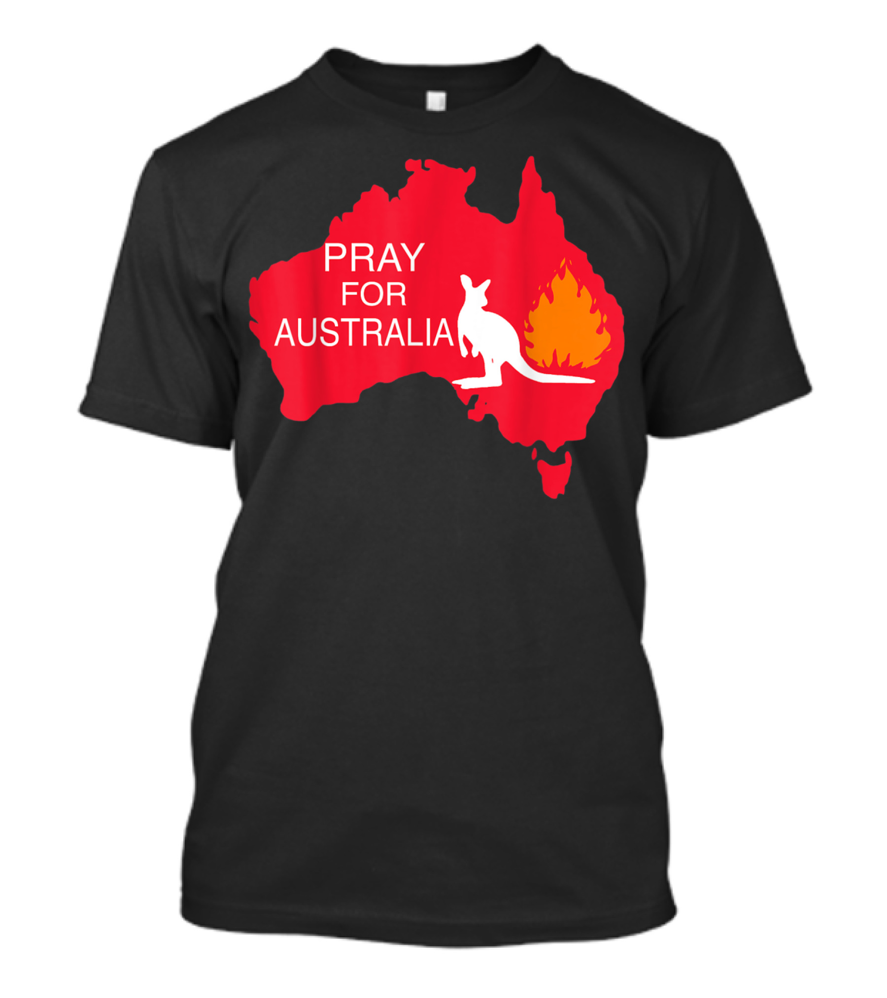 Pray For Australia Kangaroo Fire Map T-Shirt