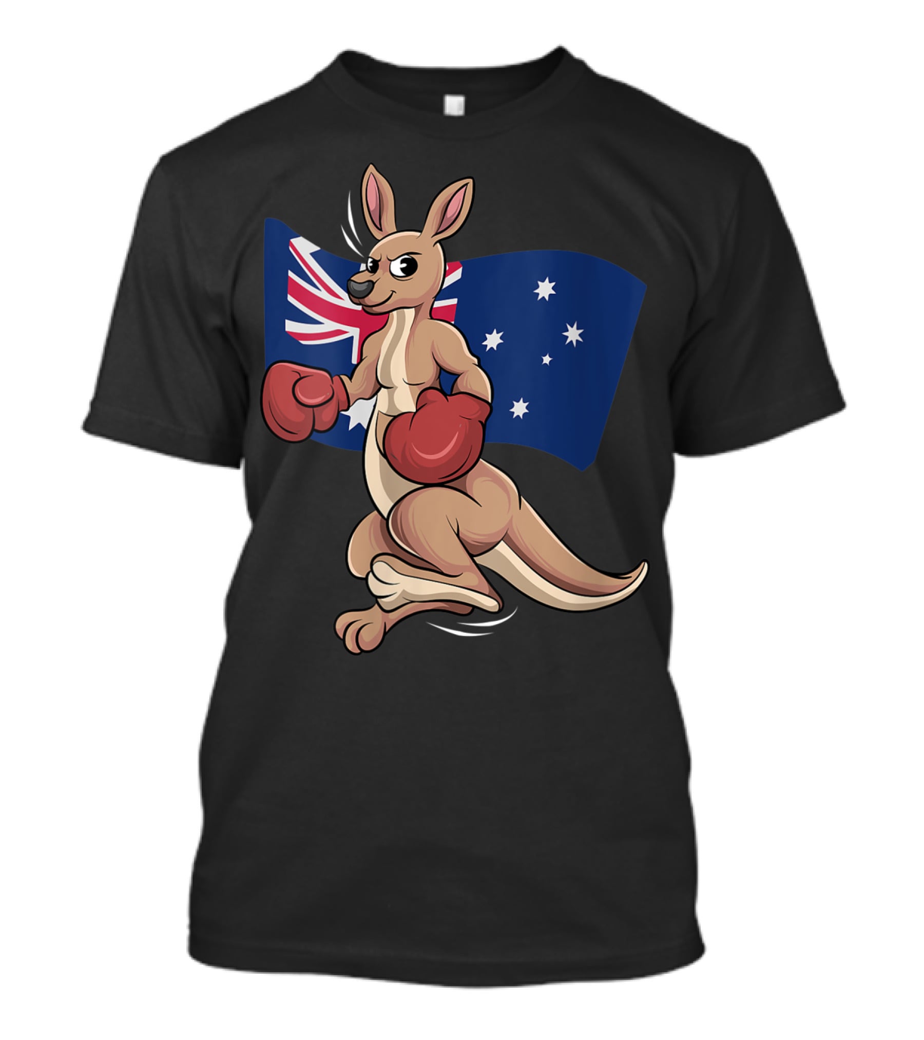 Cute Boxing Kangaroo Australian Flag Australia Day T-Shirt