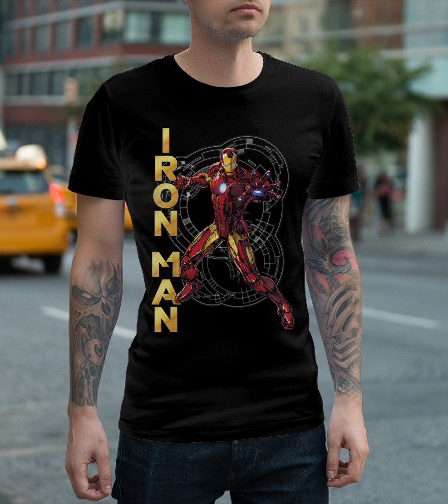 Marvel Avengers Assemble Iron Man Tech Suit Blueprint T-Shirt