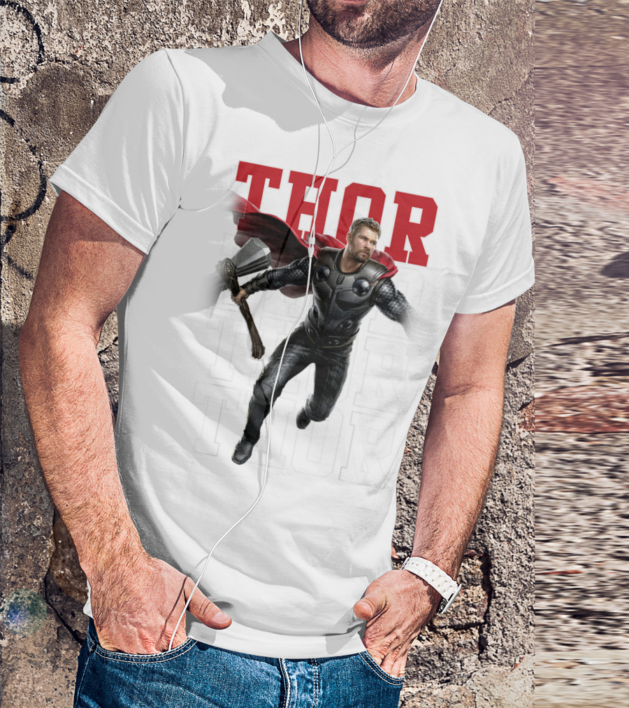 Marvel Avengers Endgame Thor Text Overlay Pose T-Shirt