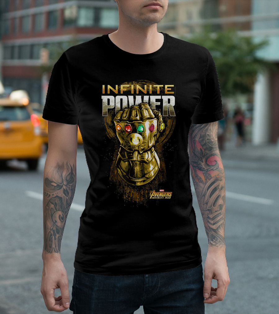 Infinite Power Gold Gauntlet Marvel Avengers Infinity War T-Shirt