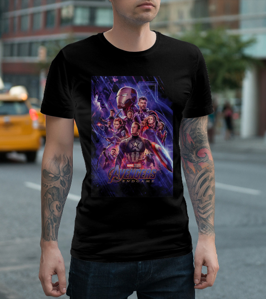 Marvel Studios Avengers Endgame Space Group Captain America Iron Man T-Shirt