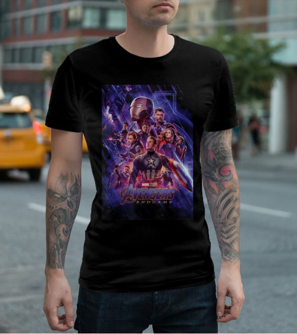 Marvel Studios Avengers Endgame Space Group Captain America Iron Man T-Shirt