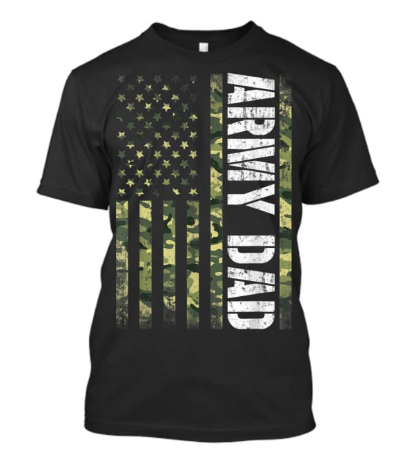 USA Camo Flag Army Dad T-Shirt