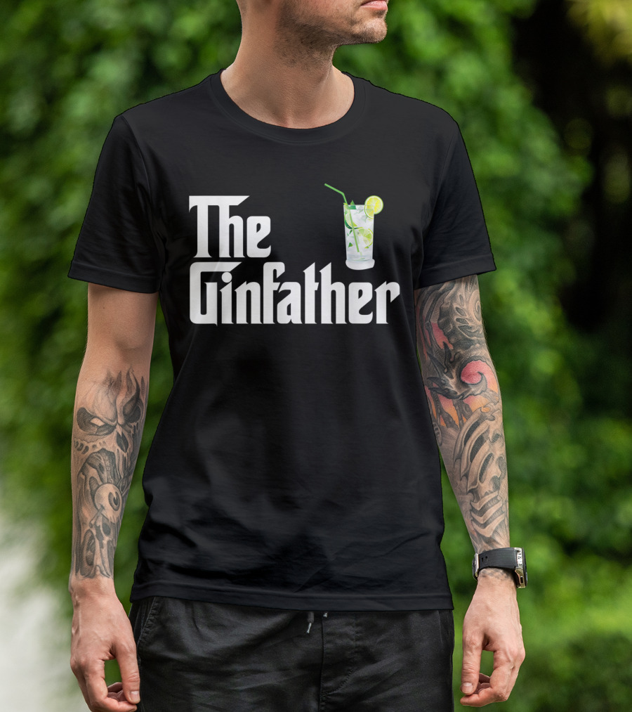 The Gin Father With Lime And Straw Gin And Tonic T-Shirt