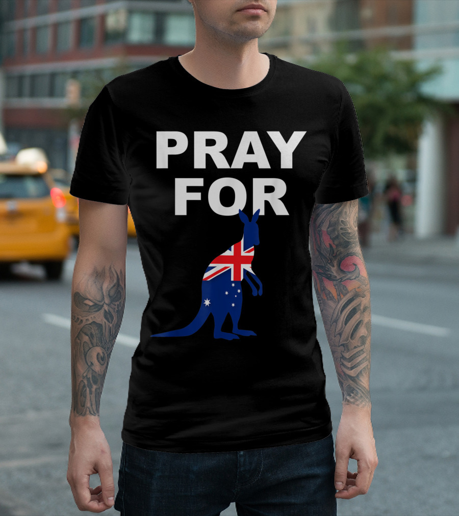 Pray For Australia Rain Save Animals Kangaroo Flag T-Shirt