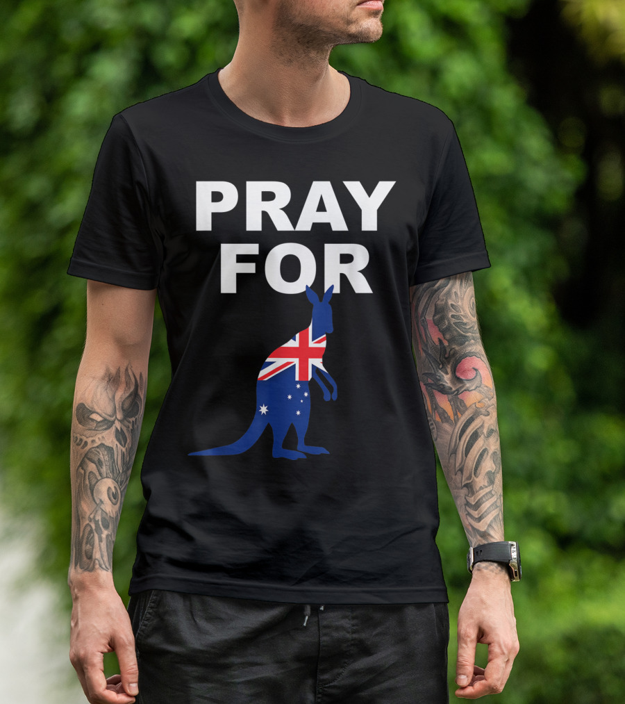Pray For Australia Rain Save Animals Kangaroo Flag T-Shirt