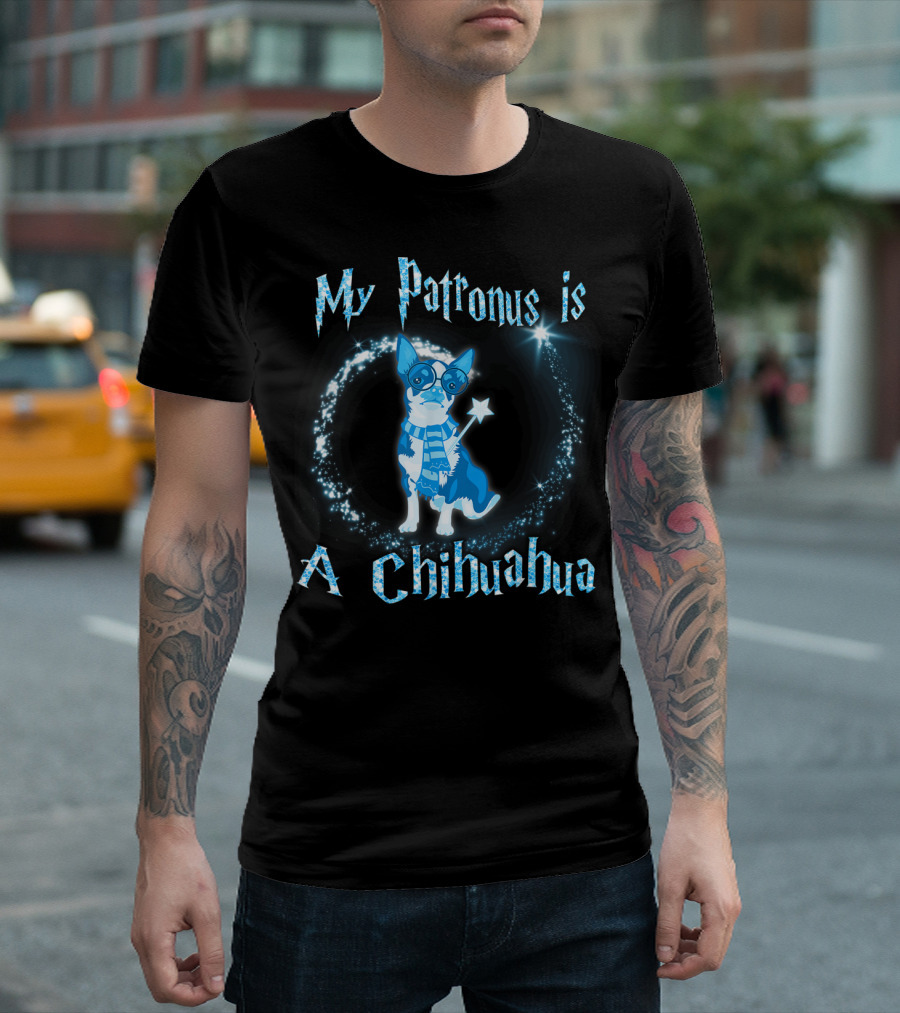 My Patronus Is A Chihuahua Dog Lovers Wizardry Magic Fan T-Shirt