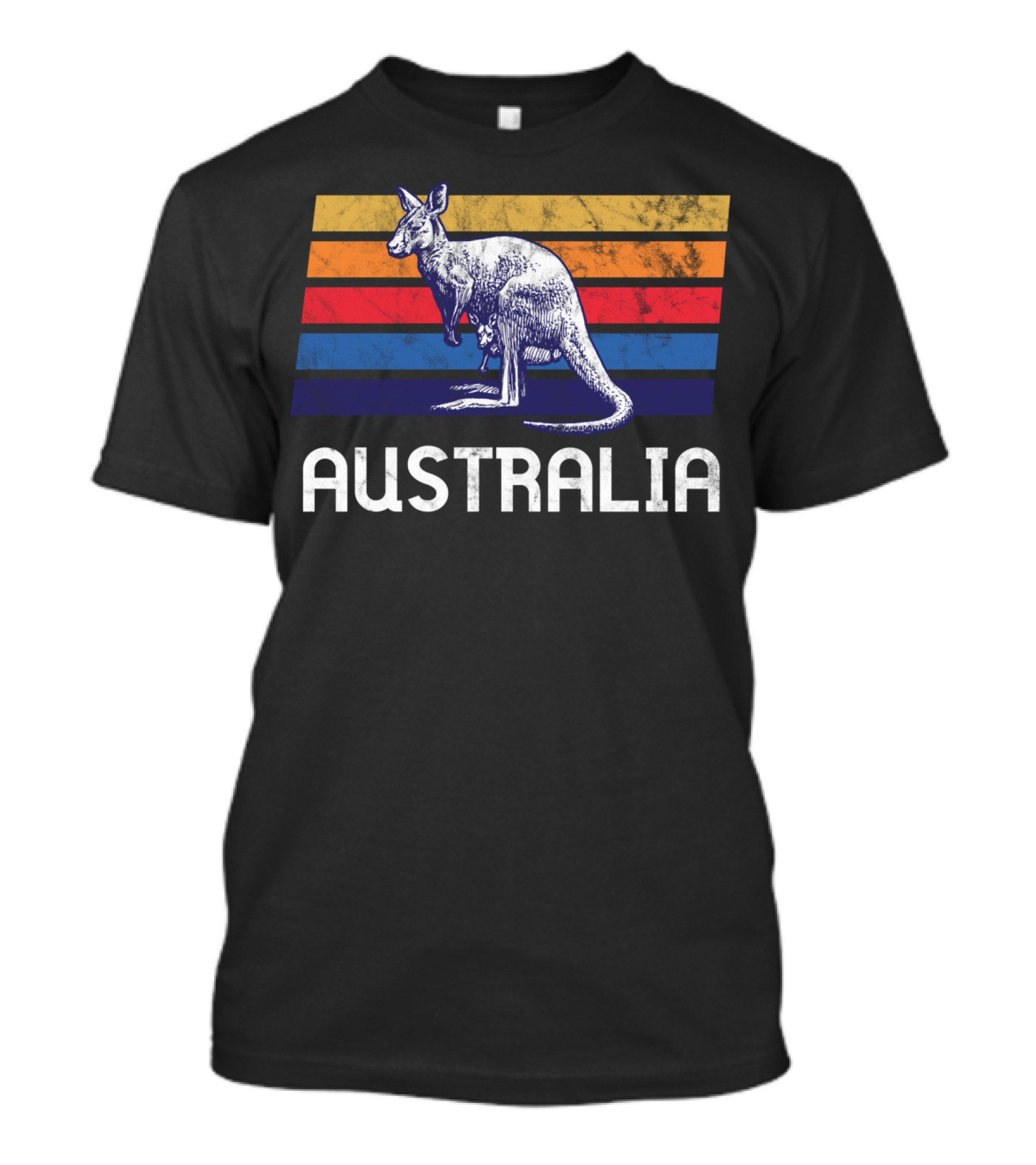 Australia Flag Kangaroo Retro Soccer Marsupia T-Shirt