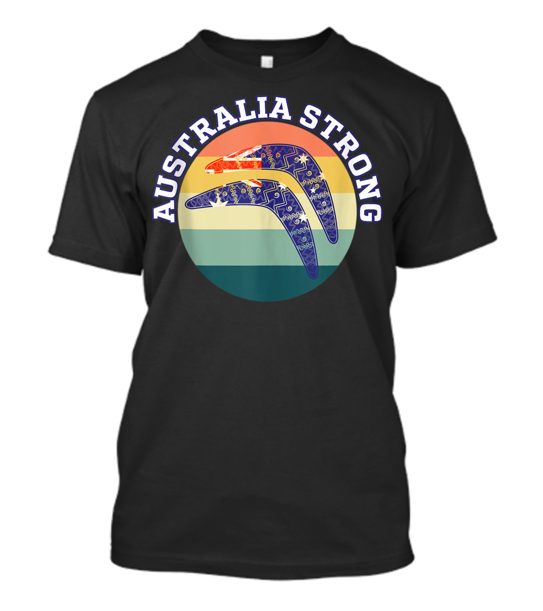 Australia Strong Vintage Rainbow Boomerang T-Shirt