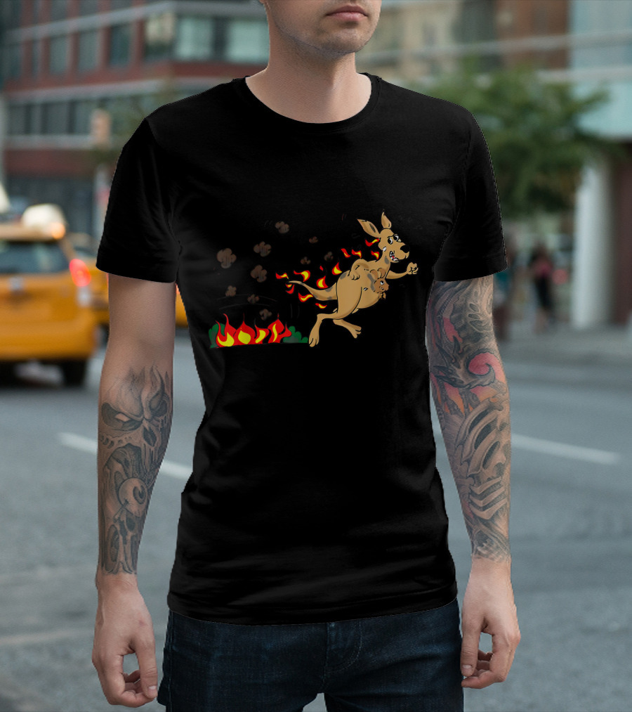 Pray For Australia Rain Save Kangaroo Animals Fire Emergency T-Shirt