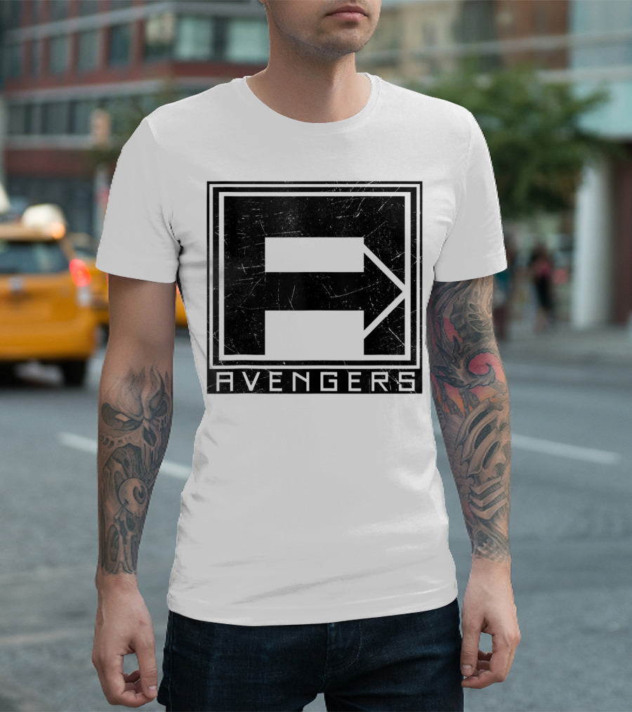 Avengers Iconic Black Textured Block T-Shirt