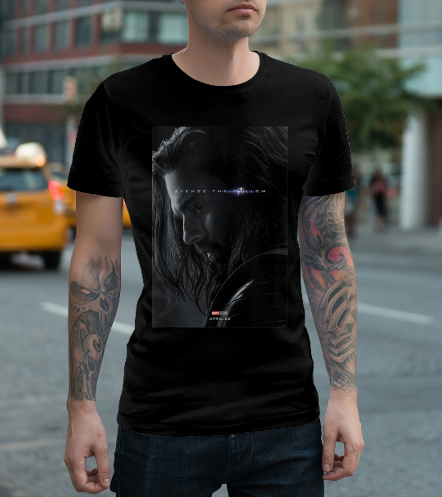 Marvel Avengers Endgame Bucky Barnes Avenge The Fallen April 26 T-Shirt