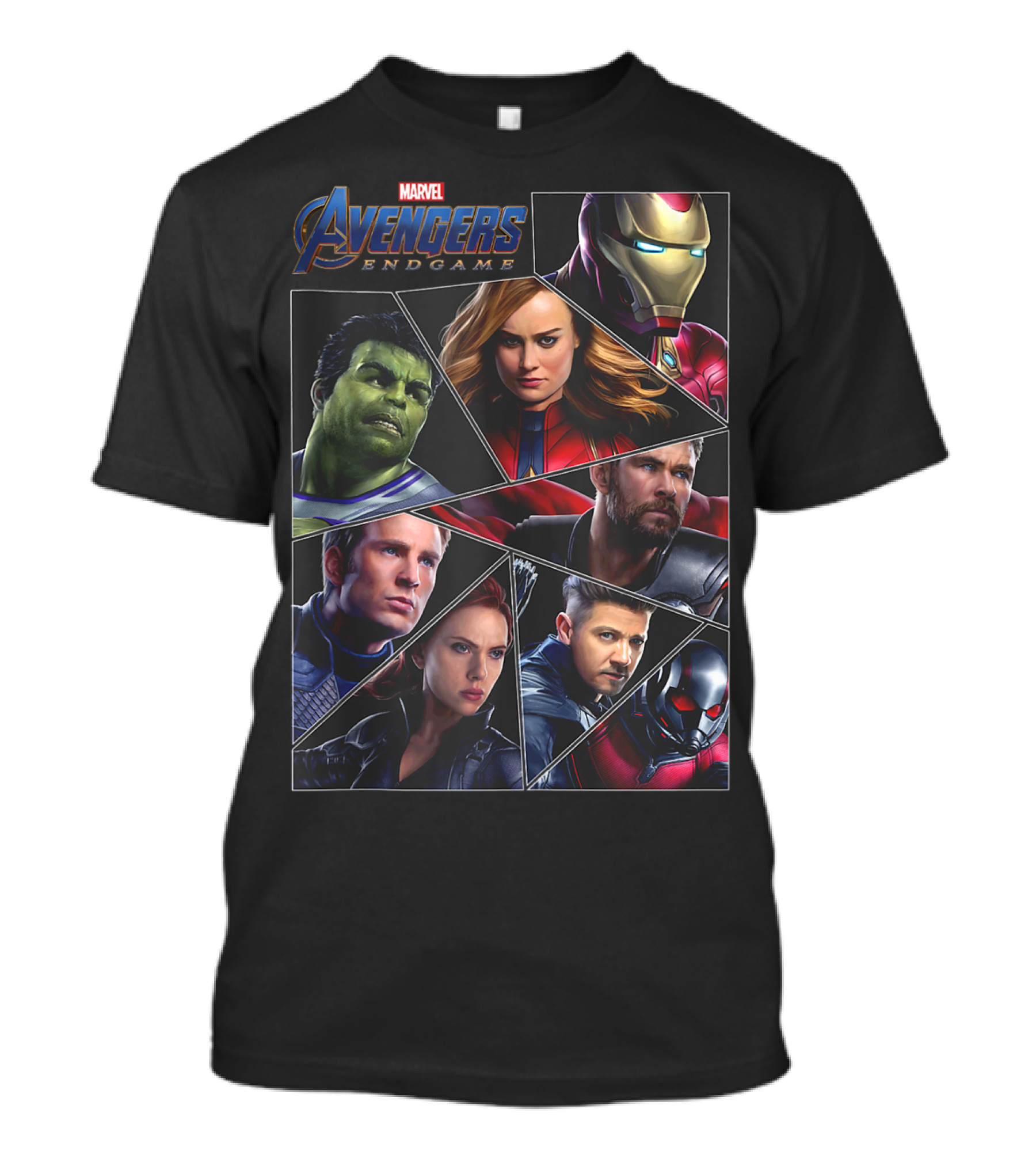 Marvel Avengers Endgame Characters Hulk Captain Marvel Iron Man Thor Black Widow Hawkeye Ant-Man T-Shirt