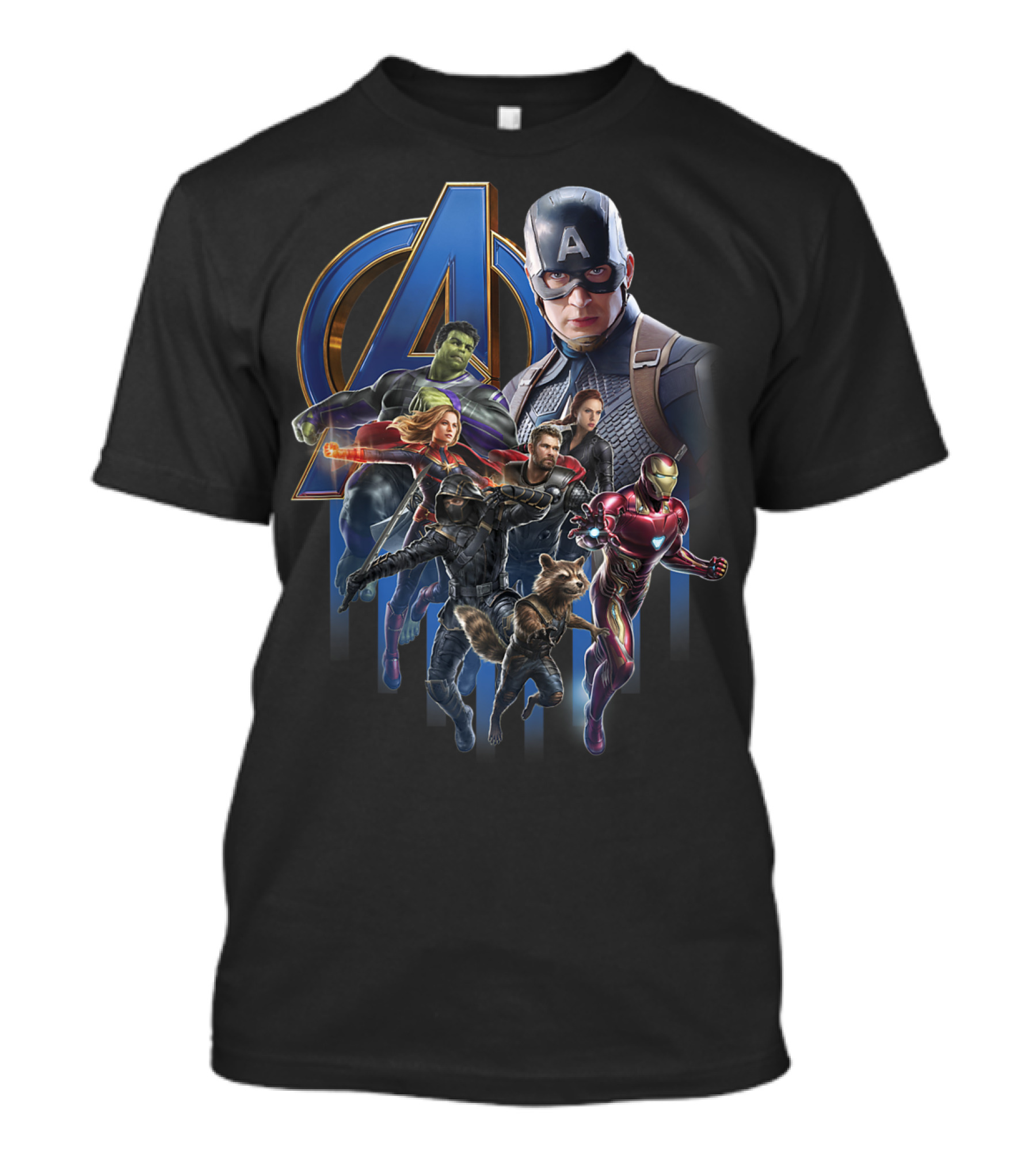 Marvel Avengers Endgame Captain America Hulk Iron Man Black Widow Thor Rocket Groot T-Shirt