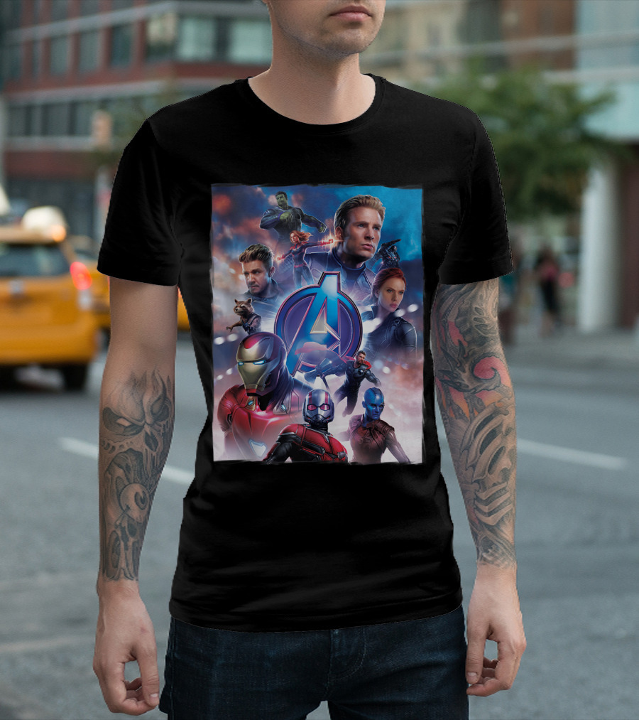 Avengers Endgame Marvel Captain America Iron Man Black Widow Thor Hulk Rocket Raccoon Ant-Man Nebula T-Shirt