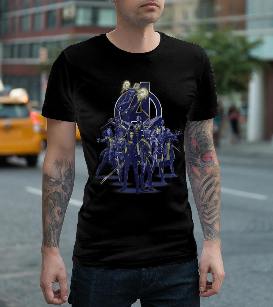 Marvel Avengers Endgame Purple Hue Women's Team Assemble T-Shirt