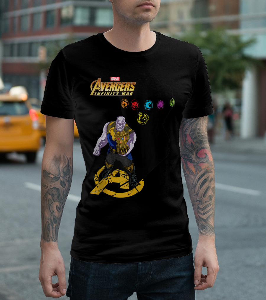 Marvel Avengers Infinity War Thanos Gauntlet Six Infinity Stones T-Shirt