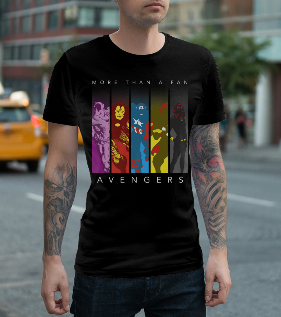 More Than A Fan Marvel Avengers Colorful Pane T-Shirt