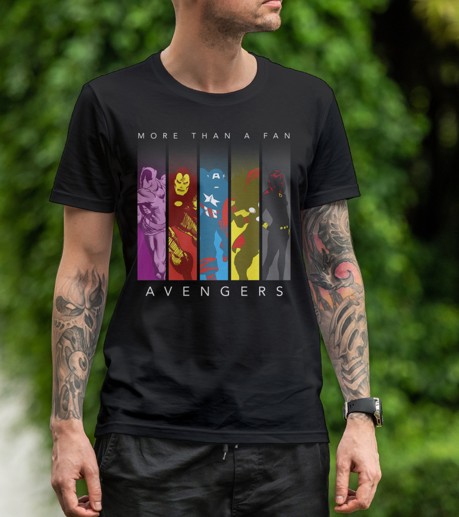 More Than A Fan Marvel Avengers Colorful Pane T-Shirt