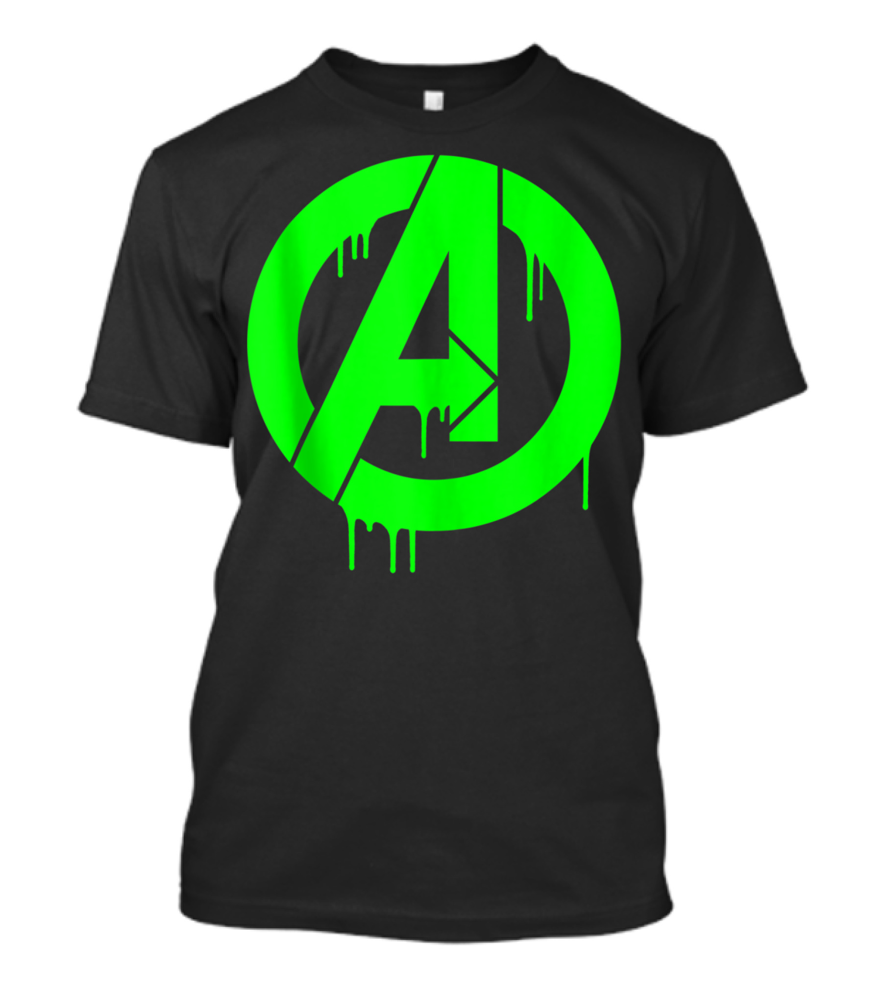 Marvel Avengers Neon Green Paint Drip T-Shirt