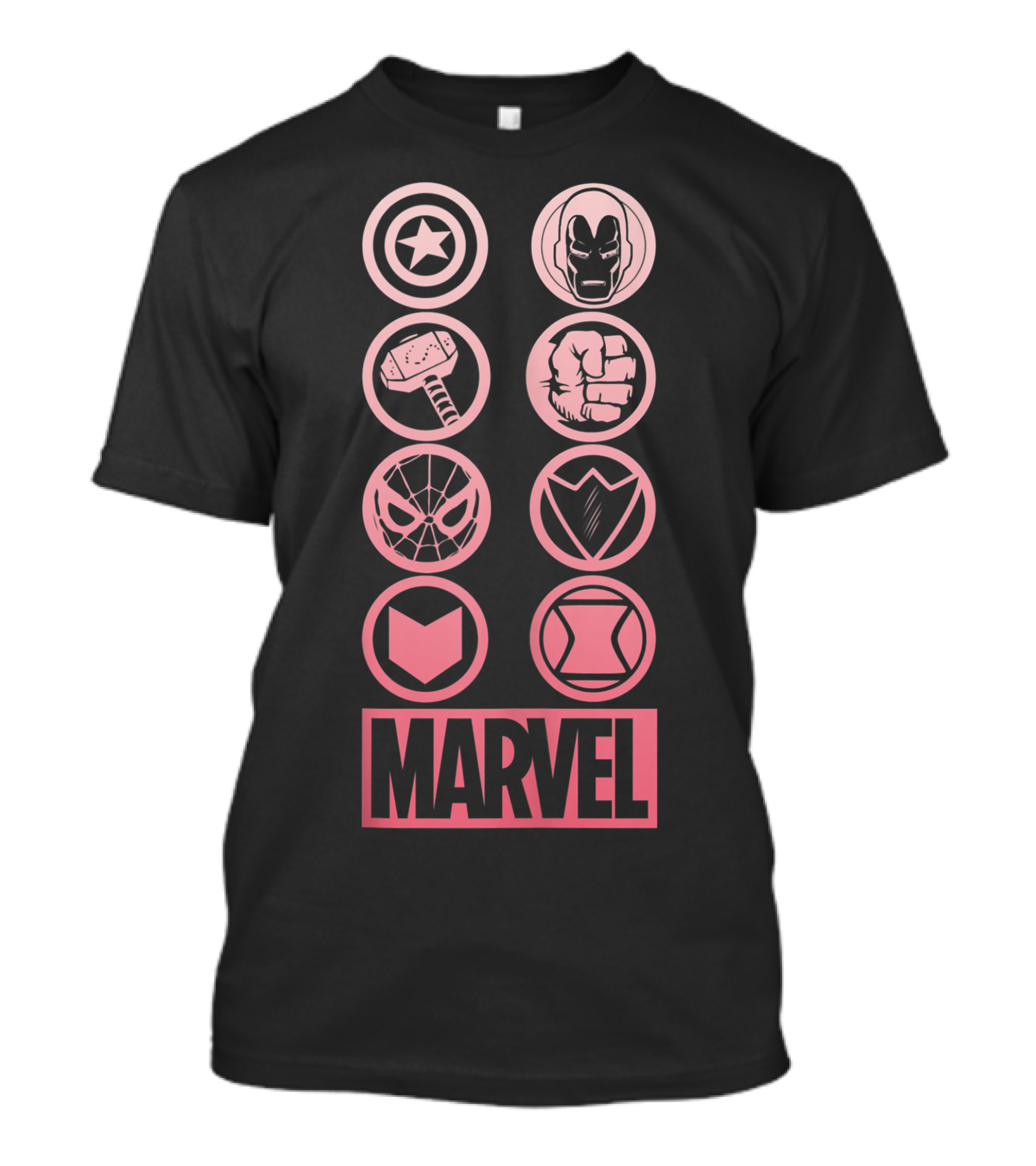 Marvel Avengers Pink Hue Icon Grid Collection T-Shirt