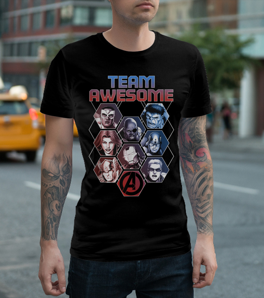 Marvel Avengers Team Awesome Geometric Icons T-Shirt