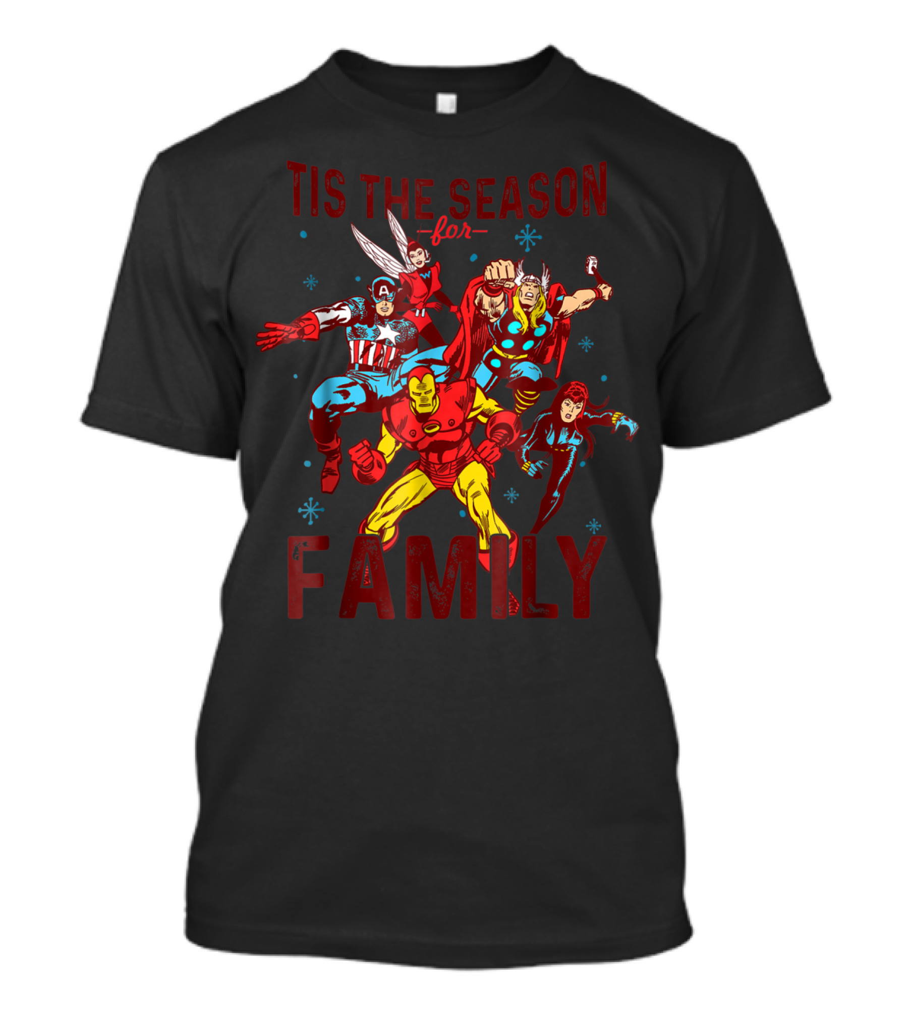 Tis The Season For Family Marvel Avengers Group T-Shirt