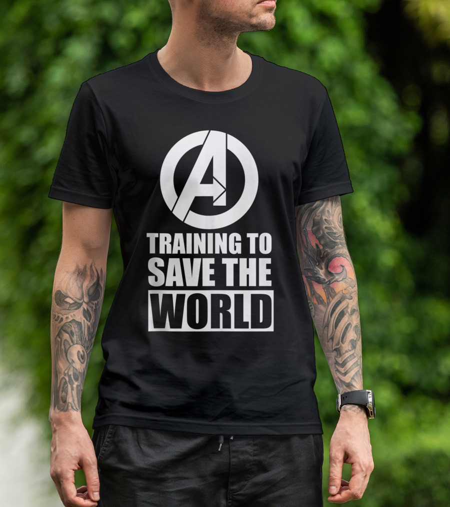 Marvel Avengers Logo Training To Save The World T-Shirt