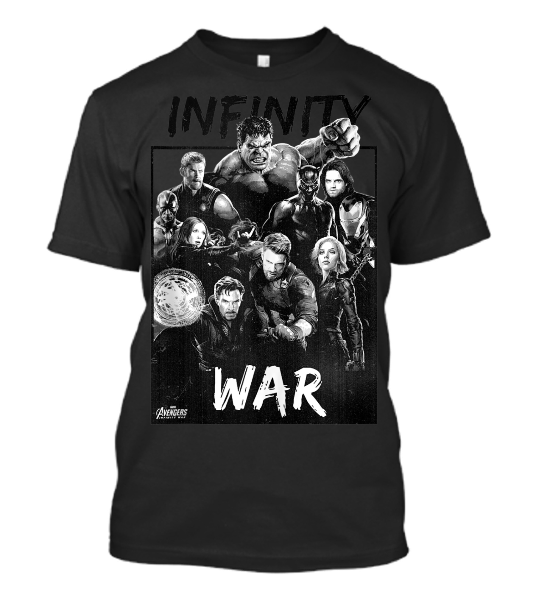 Marvel Avengers Infinity War Grey Scale Main Characters T-Shirt