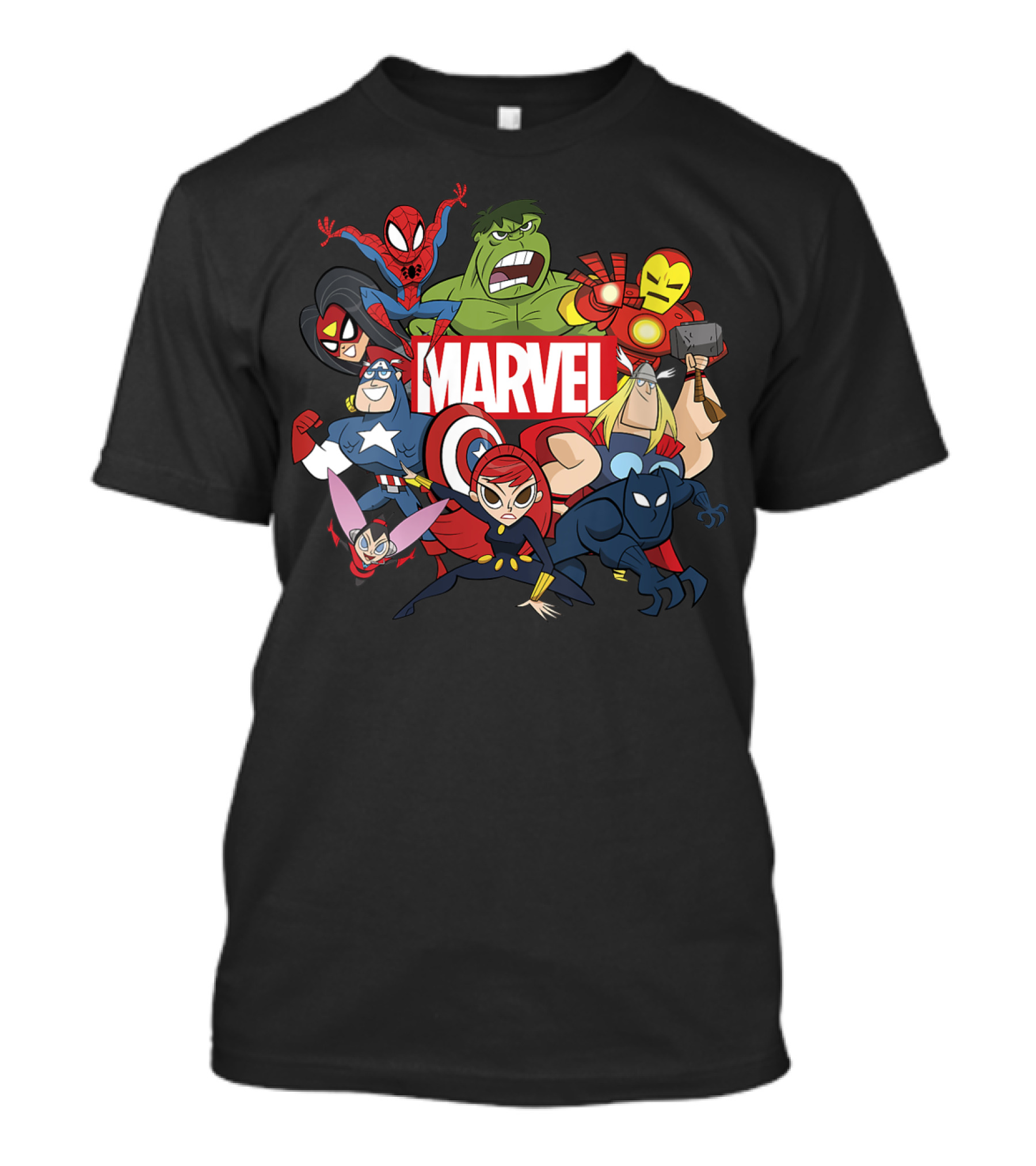 Marvel Avengers Cartoon Action Heroes Collage T-Shirt