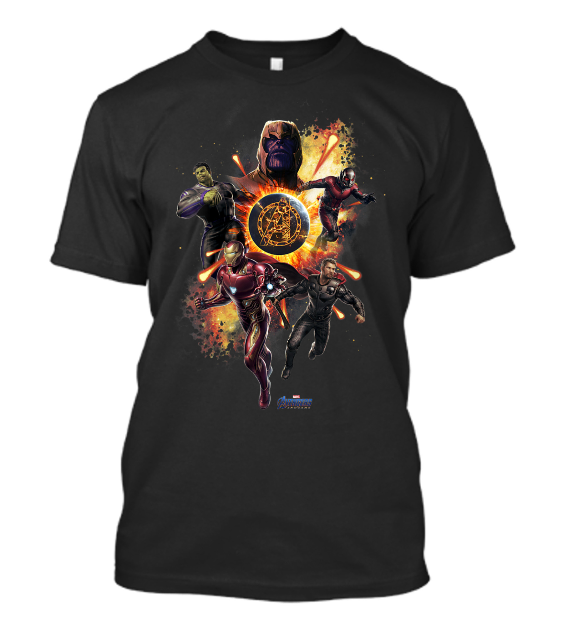 Avengers Endgame Group Shot With Iron Man Thor Hulk Ant-Man Thanos Captain America T-Shirt