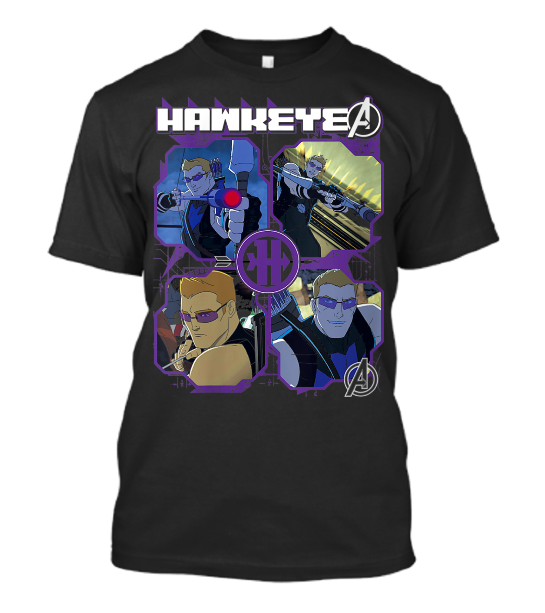 Marvel Hawkeye Avengers Character Panels T-Shirt