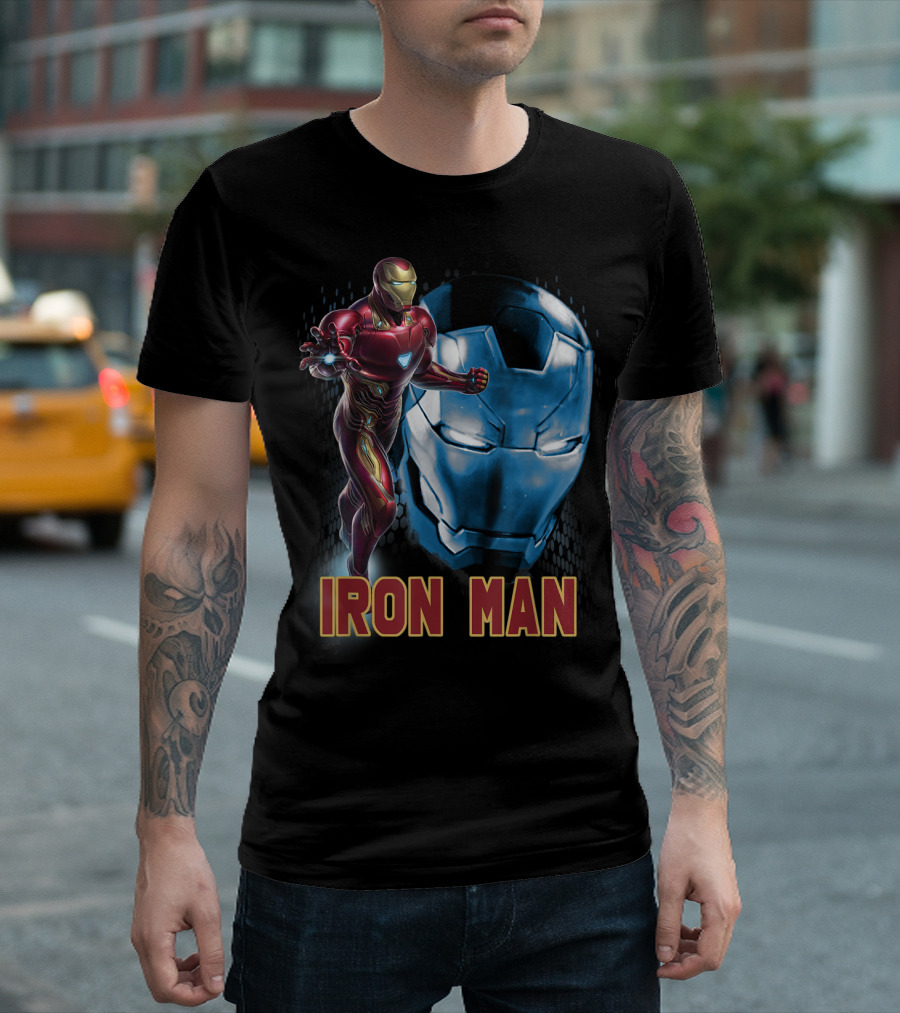 Marvel Avengers Endgame Iron Man Side Profile Heroic Armor Face T-Shirt