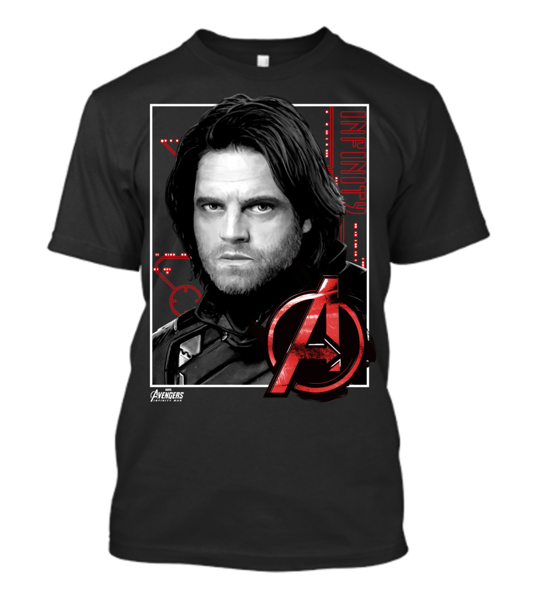 Avengers Infinity War Bucky Barnes War Face Marvel Avengers Collection T-Shirt