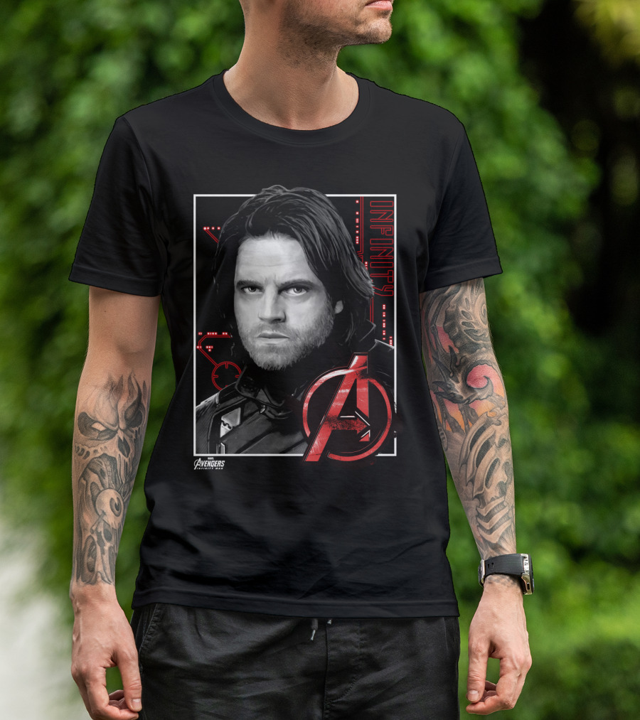 Avengers Infinity War Bucky Barnes War Face Marvel Avengers Collection T-Shirt