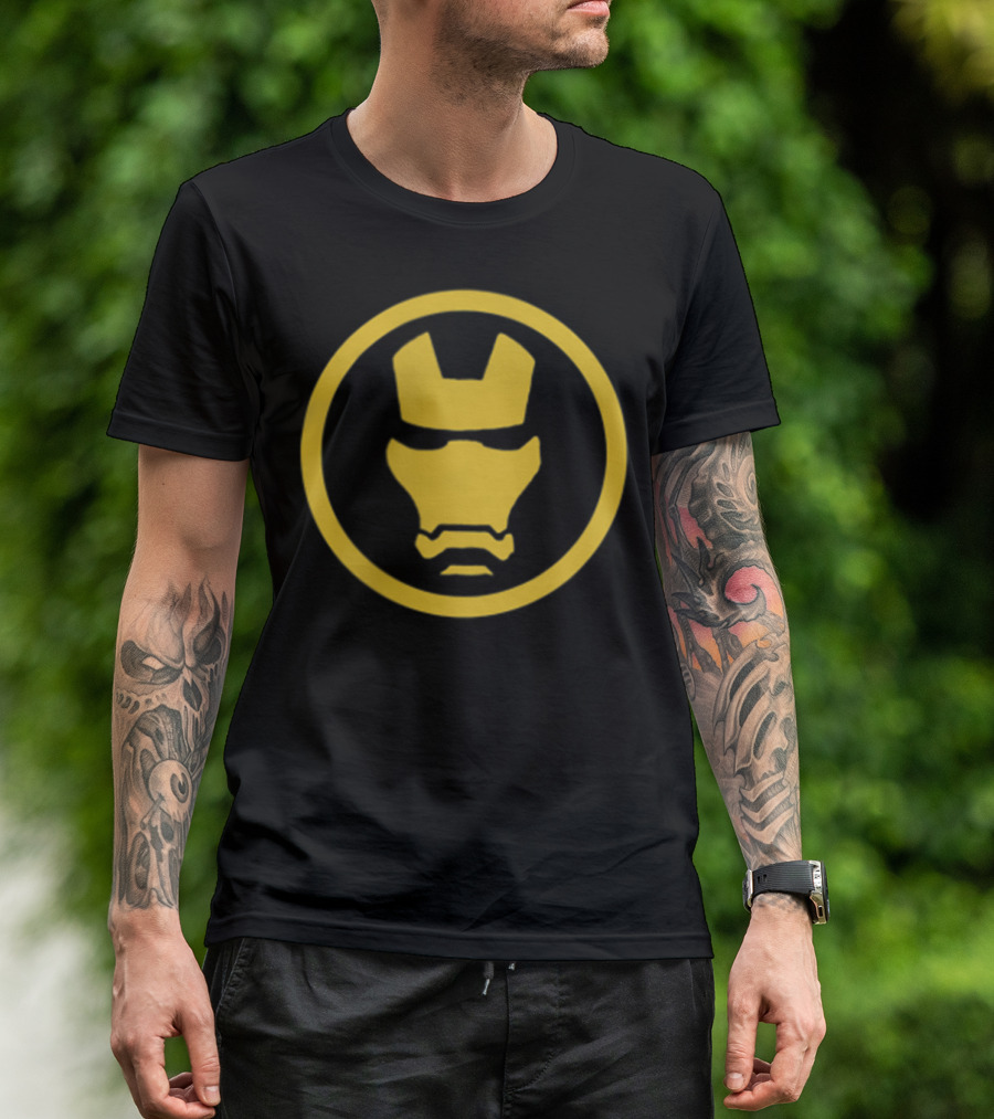 Marvel Avengers Iron Man Yellow Circle Emblem T-Shirt