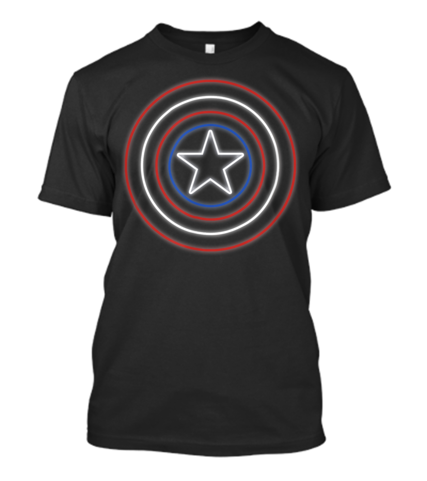 Marvel Captain America Avengers Neon Shield Star T-Shirt