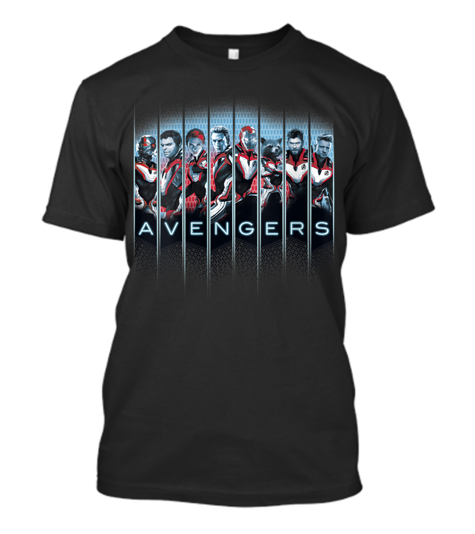 Avengers Endgame Hero Team Quantum Suit Lineup T-Shirt