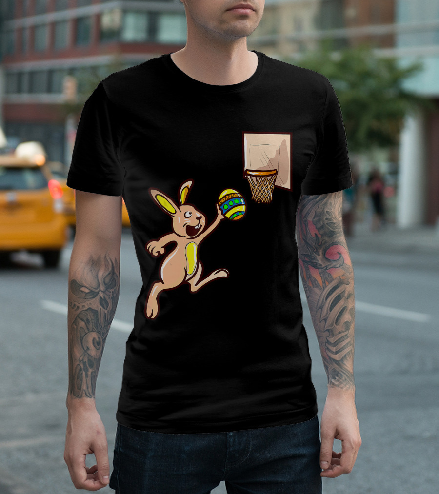 Easter Egg Dunking Bunny Basketball Fun T-Shirt